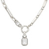 Silver-plated crystal pendant necklace. 