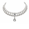 Silver-plated clear crystal teardrop choker necklace. 