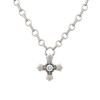Iron cross clear Swarovski crystal silver-plated necklace. 