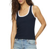 Z Supply Sirena Colorblock Rib Tank - Eclipse - front view