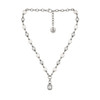 Clear crystal silver-plated necklace. 