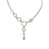 Clear crystal Y necklace with a heart charm. 