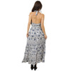 Angie Clothes - V-Neck Halter Tie Floral Print Maxi Dress - back view