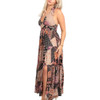 Angie Clothes - Halter V-Neck Tiered Maxi Dress - front view
