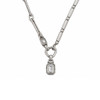 Clear Swarovski crystal silver-plated necklace close-up. 