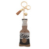 Rhinestone beer bottle keychain. 