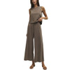 Z Supply Scout Jersey Crop Flare Pant - Perfectly Taupe - Model is 5'10"