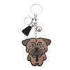 Pug rhinestone keychain. 
