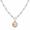 Golden champagne crystal paper clip necklace. 