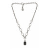 Gray Swarovski crystal chain necklace full necklace view. 