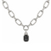 Gray crystal chain necklace. 
