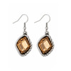 Golden champagne silver-plated dangle earrings. 