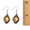 Golden champagne silver-plated dangle earrings with a ruler. 