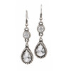 Two clear crystal dangle earrings. 