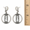Silver-Plated Gray Swarovski Crystal Circle Drop Earrings