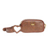 Sophia brown floral leather crossbody bag. 