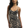 Z Supply Charisma Tova Palm Midi Dress - Black - neckline view