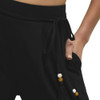 Z Supply Lydia Wide Leg Stretch Pant - Black - wasitband and self-tie view