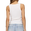 Z Supply Rowe Rib Scoop Tank Top - White - back view