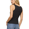 Z Supply Rowe Rib Scoop Tank Top - Black - back view
