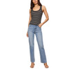 Z Supply Rowe Striped Rib Scoop Tank Top - Ash Black - model front view