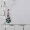 Geometric shape paua shell sterling silver pendant with a ruler. 