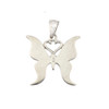 Abalone shell butterfly sterling silver pendant with a heart detail backside. 