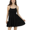 Angie Clothes - Smocked Bust Tiered Mini Dress - Black - front view
