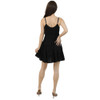 Angie Clothes - Smocked Bust Tiered Mini Dress - Black - back view