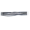 Navy blue multi-strand beaded faux leather magnetic bracelet opened up. 