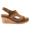 Corkys Footwear Wedge Sandals - HEY STRANGER - Saddle - Two Tone Brown - right side view