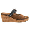 Corkys Footwear - Slip On Wedge Sandal - NEED A FAVOR - Cognac Embossed - right side view