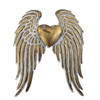 Angel Wings with Heart Wall Decor - Rustic Metal Hanging Wall Accent - Bronze or Gold