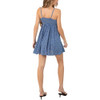 Angie Clothing Spaghetti Strap Ditsy Print Sundress with Tie Bust - Blue - back view
