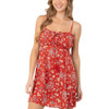 Angie Clothing Spaghetti Strap Paisley Print Sundress with Tie Bust - Red