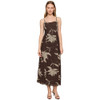 Z Supply Charisma Floral Mesh Midi Dress - Dark Chocolate - front view