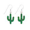 Green cactus Gaspeite and Opal dangle earrings. 