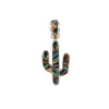 Brown multi-stone sterling silver cactus pendant. 