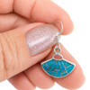 Sterling Silver Turquoise & Opal Inlay Fan Earrings in my hand – Made in USA