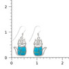 Sterling Silver Kingman Turquoise & Opal Inlay Cat Earrings with a ruler – Made in USA