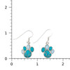 Sterling Silver Kingman Turquoise & Opal Paw Print Earrings with a ruler – Made in USA