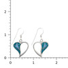 Sterling Silver Kingman Turquoise and Opal Open Heart Dangle Earrings Made in the USA with a ruler