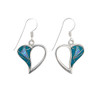 Sterling Silver Kingman Turquoise and Opal Open Heart Dangle Earrings Made in USA