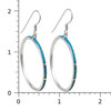Sterling Silver Kingman Turquoise & Opal Large Hoop Earrings with a ruler