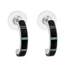 Sterling Silver Onyx & Opal Half Hoop Earrings