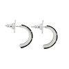 Sterling Silver Onyx & Opal Half Hoop Earrings side view