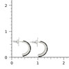 Sterling Silver Onyx & Opal Half Hoop Earrings with a ruler