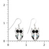 Sterling Silver White Buffalo Onyx Opal Owl Earrings with a ruler