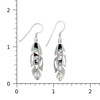 Sterling Silver White Buffalo Onyx Opal Feather Earrings with a ruler
