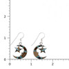 Sterling Silver Onyx Tiger’s Eye Jasper Opal Moon Star Earrings with a ruler